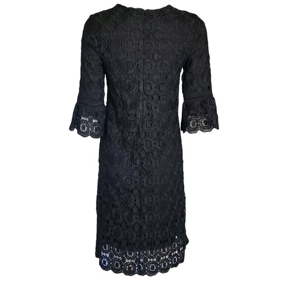 Roolee Dress Womens Size S Small Solid All Black Crochet Lace Overlay Zip Up - Picture 3 of 8